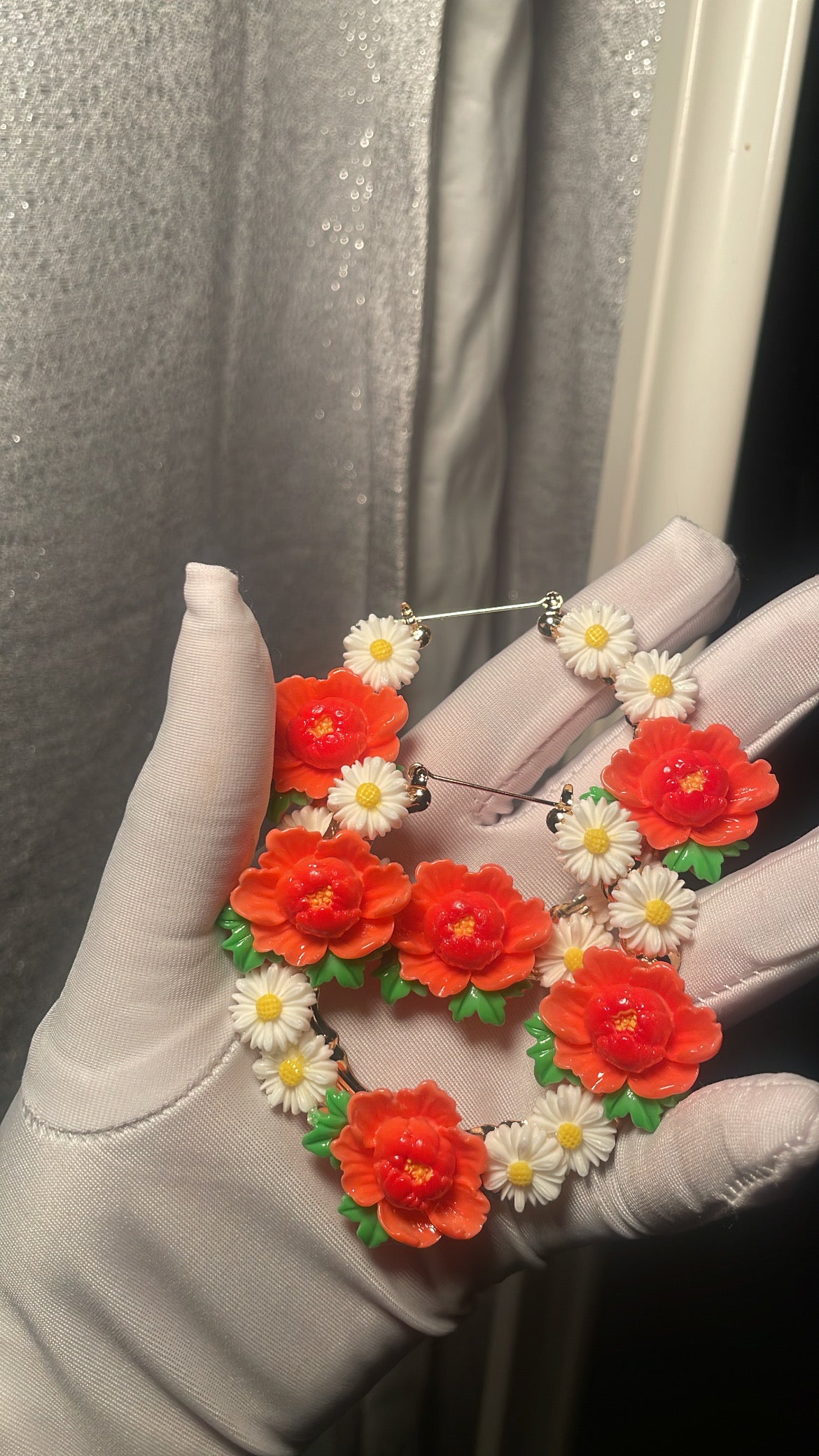 6.4cm red leaf flower freestyle