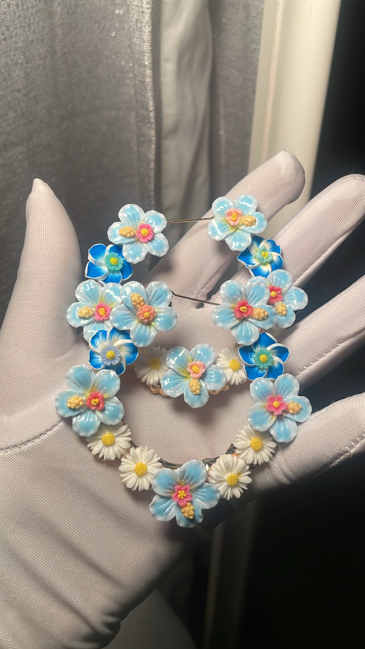 6.4cm blue flower freestyle