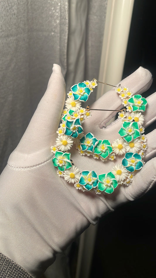 6.4cm green floral freestyle