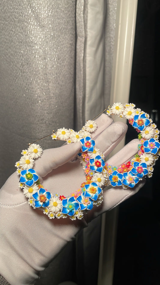 8cm blue floral freestyle