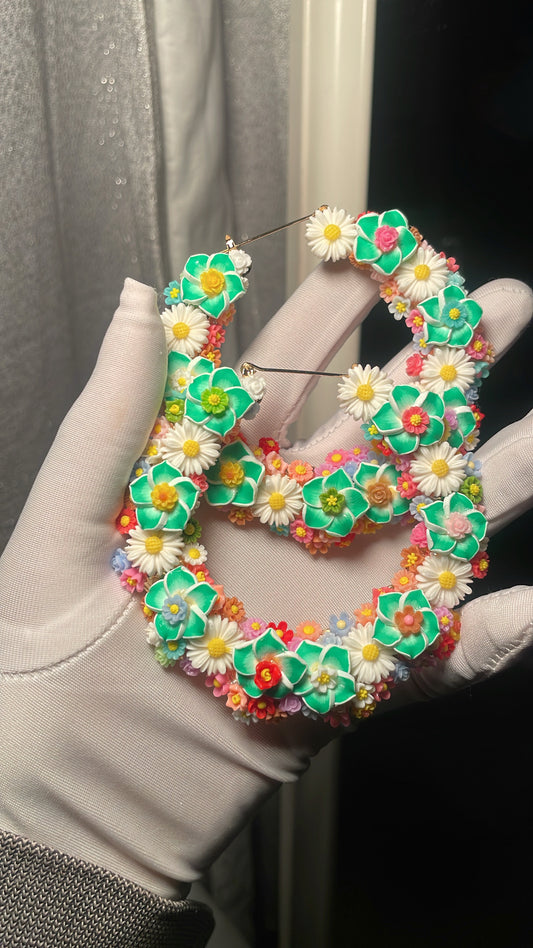 8cm light green floral freestyle