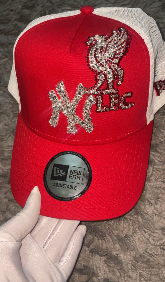 New York Yankees X Liverpool customised cap - SILVER