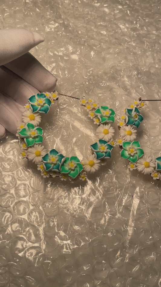 6.4cm green floral freestyle