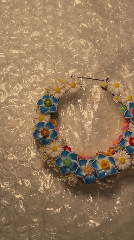 8cm blue floral freestyle