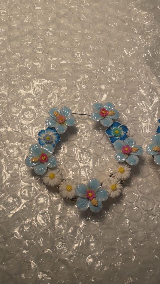6.4cm blue flower freestyle